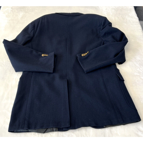CRICKETEER Magrams Wool Blazer Men's Navy Blue 2-Button Gold Sport Coat Preppy - Picture 2 of 9